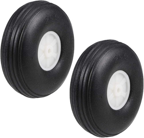 uxcell Tire and Wheel Sets for RC Airplane,PU Sponge Tire with Plastic Hub,2.5" 2pcs...