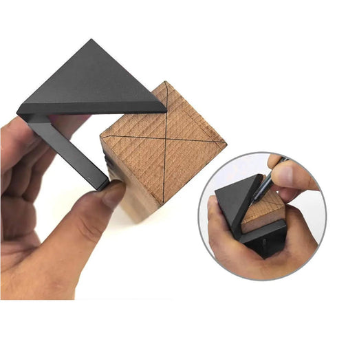 OwnMy 45 Degree Angle Marker Aluminum Alloy Pen Center Finder with Inch Scale, Woodworking Center Scriber Right Angle Line Drawing Ruler Measuring...