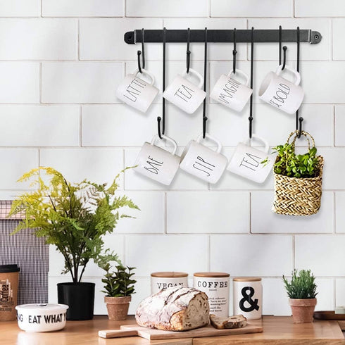 AJART Coffee Bar Decor Mug Holder: 17" Coffee Cup Rack for Home Kitchen Office Dining Room Cafe Bar...