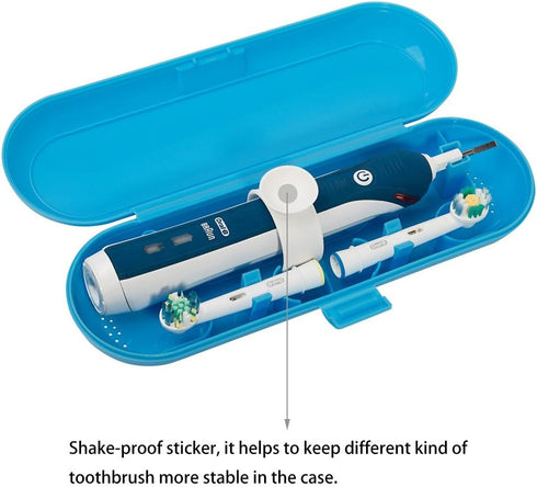 Plastic Electric Toothbrush Travel Case for Oral-B Pro Series, 3 packs (White&Blue&Pink)...