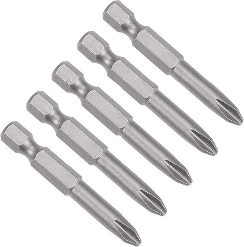 uxcell 5 Pcs 6mm PH2 Magnetic Phillips Screwdriver Bits, 1/4 Inch Hex Shank 2-inch Length S2 Power Tool...