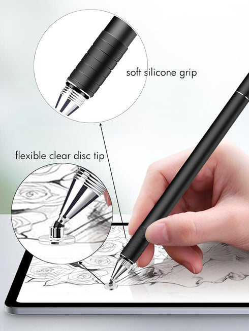 Stylus Pen for Touchscreen, 3 in 1 Easy Rubber Grip & High Precision Capacitive Stylus Pen for iPad, iPhone, Android Cellphone, Tablets, Touch Scr...