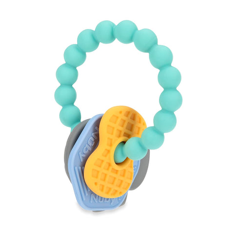 Nuby Chewy Charms Key Silicone Teether, Neutral, 1 Count (Pack of 1)...