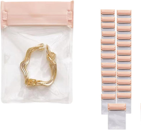 25 PCS Anti Tarnish Jewelry Bags, EVA Plastic Packing Bags, Transparent Sealable Pouches Ziplock Storage Bags, Resealable Poly Bags for Holding Je...