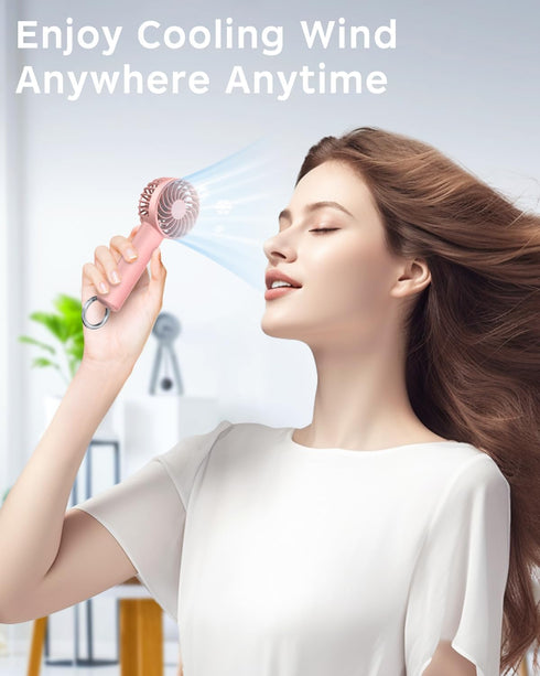 Portable Handheld Fan, Mini Portable Fan, 2000mAh Rechargeable USB Fan, 3 Speed Personal Small Desk Fan, Strong Airflow, Super Quiet, Pocket Fan w...