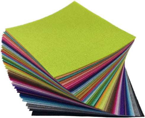 flic-flac 54pcs Felt Fabric Sheet Assorted Color Felt Pack DIY Craft Squares Nonwoven (20cm*20cm)...