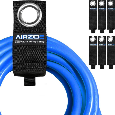 AIRZOE Heavy Duty Storage Cable Straps, 13-inch (6 Pack), Blue Wool, Lock Style...