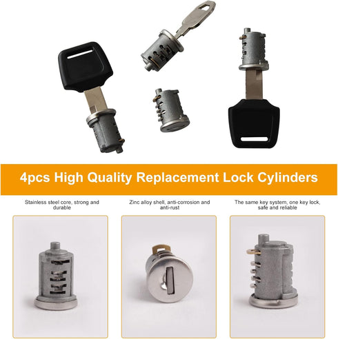 4 Pack Lock Cylinders Compatible with Yakima Car Roof Rack System Components SKS Lock Cores, Includes 4 Cylinders Cores, 4 Opening Keys and 1 Cont...
