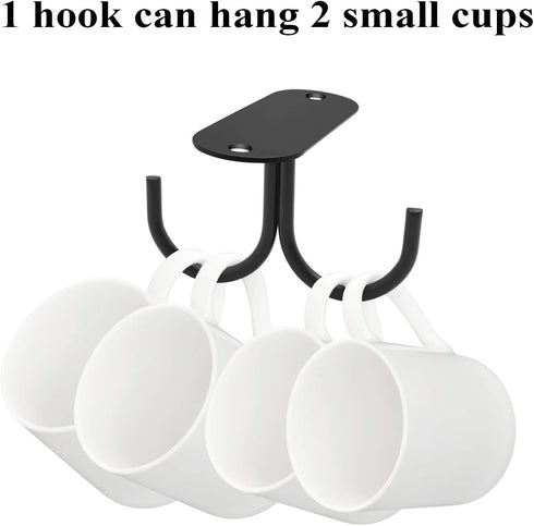 Mocoum Under Cabinet Mug Hooks, Rustic Mug Organizer Rack Coffee Cup Holder Mug Rack Under Shelf Hanging Hooks Rack for Mugs, Coffee Cups and Kitc...