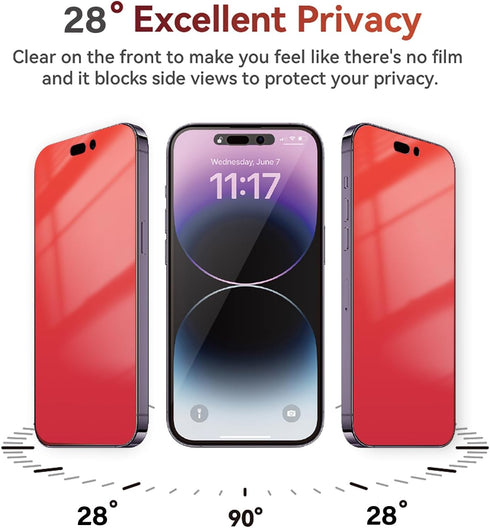 2 Pack Gradient for iPhone 15 Pro Privacy Screen Protector (NOT Glass) for iPhone 15Pro Anti-Blue Light, Anti-Fingerprint Soft Film Anti-Spy PET, ...