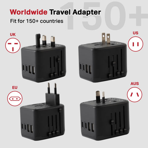 ADAGIO All in One Universal Travel Adapter, International Travel Plug Adapter with 2 USB-C Ports 2 USB-A Ports 100V-250V, 8A Fast Charging, Worldw...