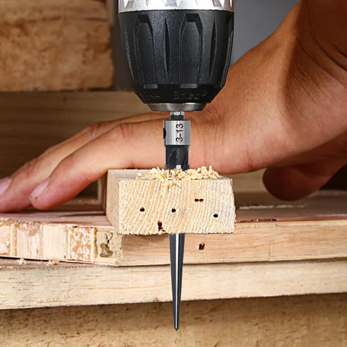 2Pcs Bridge Pin Hole Reamer, 3-13mm(1/8''-1/2'') & 5-16mm(½-5/8") T Handle Taper Reamer Set, 6 Fluted Chamfer Reaming Tool, Bridge Pin Hole Handle...