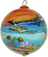 Collectible Hawaiian Glass Ornament Hand Painted Sea Turtles in The sunsetwith Gift Box Hand Painted Sea Turtles in The Sunset...