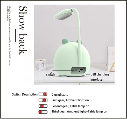 LED Desk Lamp?Mini Dog Night Light,Portable LED Table Light, Cute Foldable USB Rechargeable Reading Light Bedroom Children's Bedside Study (Pink)...