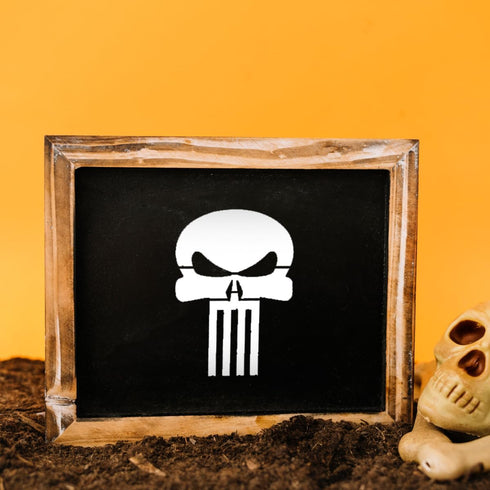 Punisher Stencil | Reusable Halloween Horror Skull Face Paint Gothic Graffiti Street Art Stencils for Painting on Wood, Glass, Wall, Rock, Fabric,...