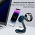 FigurX 3 in 1 Magnetic Wireless Charging Station, Mag Safe Aluminum Alloy Charger Stand for iPhone 15/14/13/12 Series, Apple Watch, AirPods Pro (U...