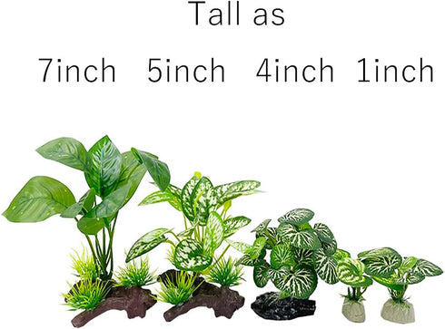 Smoothedo-Pets Fish Tank Decorations Aquarium Decor 5pcs Ornaments Betta Leaf pad Hammock Composite Plastic Artificial Plant Goldfish Waterscape F...