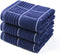 Anyi 100% Cotton Kitchen Towels, Absorbent Dish Towels with Hanging Loop, Soft Kitchen Hand Towels for Washing Drying Dishes(16x26, Set of 3, Navy...