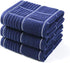 Anyi 100% Cotton Kitchen Towels, Absorbent Dish Towels with Hanging Loop, Soft Kitchen Hand Towels for Washing Drying Dishes(16x26, Set of 3, Navy...