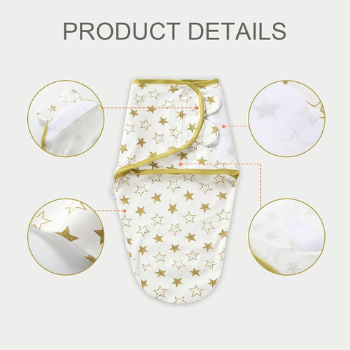 Baby Swaddle Warp Adjustable 3 Pack 100% Cotton Newborn Swaddle Blanket for Boy Girl Comfortable and Soft Green 3-6 Months...