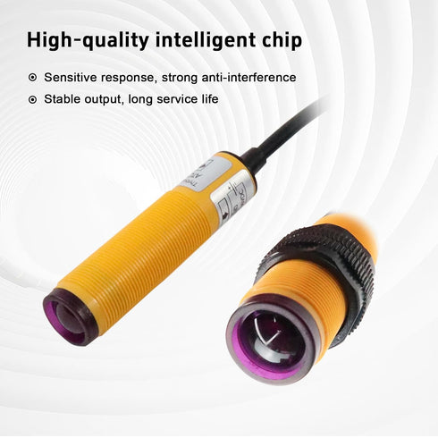 M18 Infrared Photoelectric Switch Sensor NPN NO Easy to install Detect Accurate 5M Detection Range DC 6-36V Through-Beam Photoelectric Sensors for...
