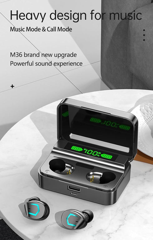 True Wireless Earbuds, 2024 Bluetooth Headphones 5.3 Earbuds, Waterproof Touch Control Ear Buds in-Ear Built-in Mic, with LED Power Display, IP7 W...