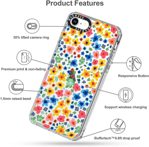 MOSNOVO Compatible for iPhone SE 2022 Case/iPhone SE 3 Case/iPhone SE 2020 Case/iPhone 8 Case/iPhone 7 Case, Flower Lovely Floral Design for Women...