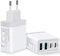 European Travel Plug Adapter, 40W 4-Port USB C Wall Charger Type C Fast Charging Block International Power Adapter US to Europe EU for iPhone 15 1...