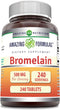 Amazing Formulas Bromelain 500 Mg Tablets Supplement | Non-GMO | Gluten Free | Made in USA (240 Count)...