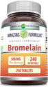 Amazing Formulas Bromelain 500 Mg Tablets Supplement | Non-GMO | Gluten Free | Made in USA (240 Count)...
