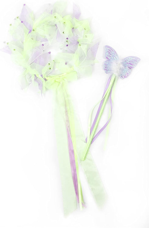 Little Adventures Fairy Halo & Wand Child Accessory Set - Green (Tinkerbell) …...