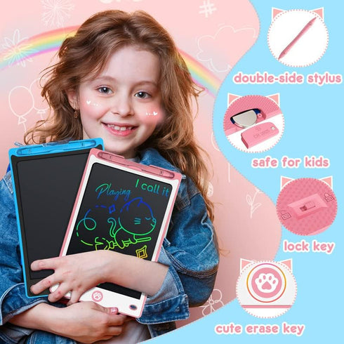 Hockvill LCD Writing Tablet for Kids 8.8 Inch, Toys for Girls Boys Drawing Pad for 3 4 5 6 7 Year Old Kid, Toddler Magnetic Doodle Board Travel Es...