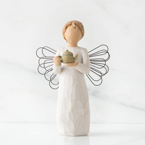 Willow Tree Angel of The Kitchen, Warm Comfort Between Friends, Angel Holds teapot as Welcoming Gesture, A Gift to Celebrate Supportive Friendship...