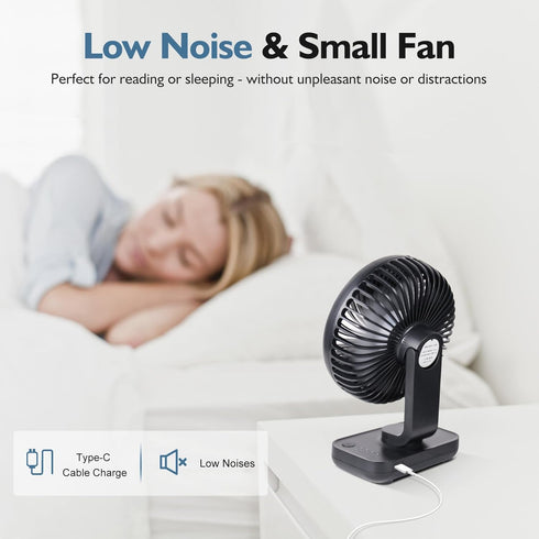 Small Oscillating Fan 3600mAh, Battery Operated Fan,Rechargeable Fan,Small battery powered fan ,Small fan, Oscillating Fan,Dual Adjustable Angle D...