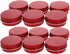 Othmro 12pcs 1oz Metal Round Tins Aluminum Tin Cans Containers with Screw Lid, 50 * 20mm(DxH) Red tin cans for Salve, Spices, Lip Balm, Tea or Can...
