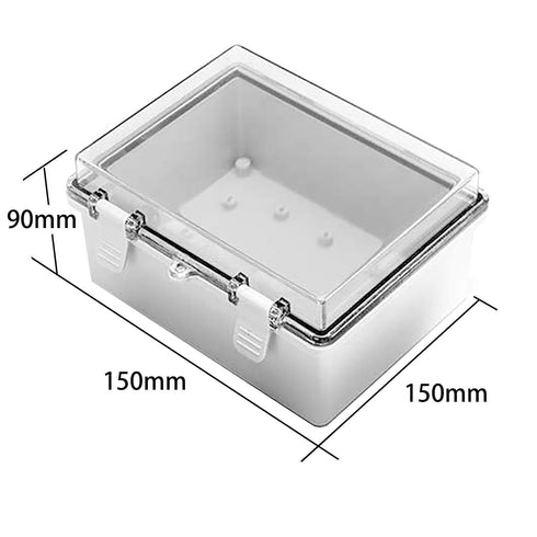 150x150x90mm Plastic Waterproof Junction Box, Project Box with Hinged Shell Plastic Latch, Universal IP67 Electrical Project Enclosure Box with PC...