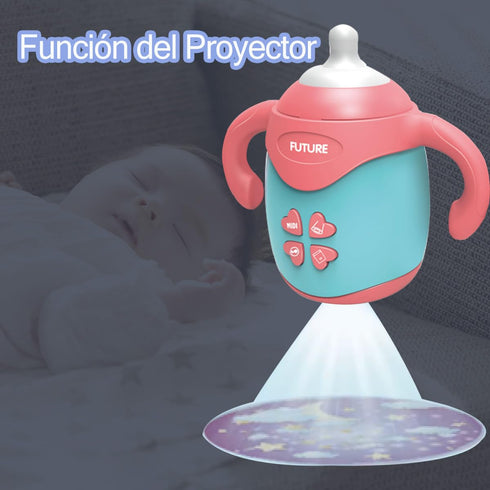 Baby Bottle Shape Teether Toy with Music and Projection, Musical Toy for Soothing Baby Teething Toys Gift for 3-18 Months Toddlers Boys and Girls...