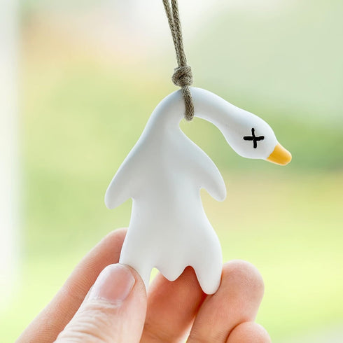 car Pendant car Swing Duck Creative Cute Rearview Mirror Pendant car Interior Decoration Small Roast Duck Pendant (25cm/9.8inch, White)...
