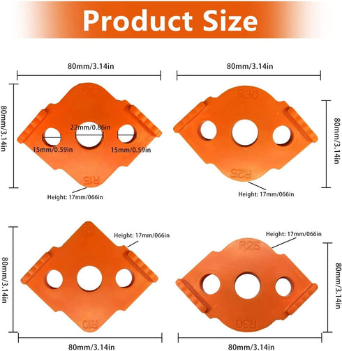 Radius Jig Router Templates, Radius Quick Jig High Hardness ABS+CNC Woodworking Corner Routing Templates Rounded Table Corners Router Bit Edge Tri...