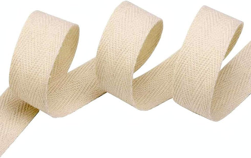 55 Yards Twill Tape Ribbon 1.5 Inch 100% Cotton Herringbone Webbing Tape Sewing Twill Ribbon for DIY Crafts Sewing, Natural...