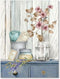 Bathroom Decor Wall Art Farmhouse Flower Pictures Floral Bathroom Wall Decor Bath Towel Bathroom Pink Poppy Vase Canvas Prints Blue White Painting...