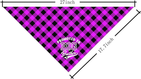 Dog Bandana, Promoted to Big Brother Dog Bandana, Dog Scarf Classical Plaid Printing, Dog Scarf Accessories, Dog Bandana Pet Scarf, Pet Plaid Scar...