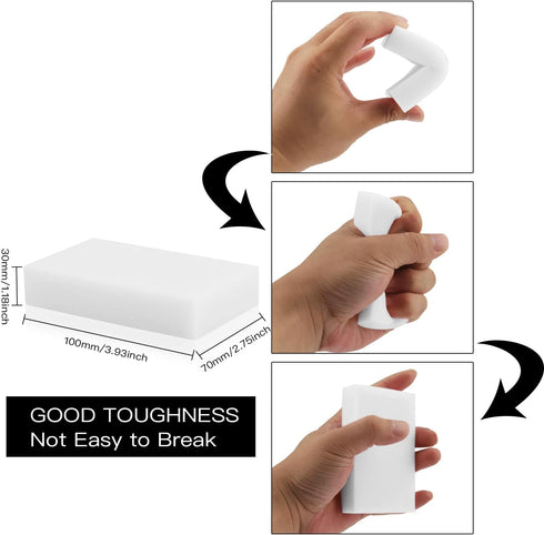 Extra Large Eraser Sponge,50 Pack Extra Thick, Long Lasting, Multi-Purpose Scrubber Foam Cleaning Pads,Magic Sponge Eraser Sponge for Bathtub, Flo...