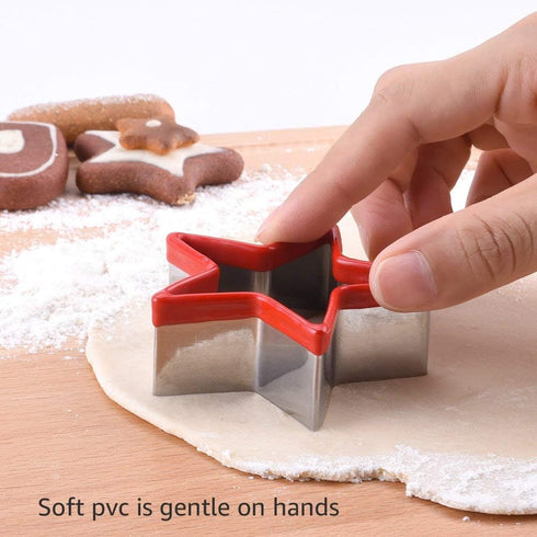 Star Cookie Cutters Set 3pcs Stainless Steel,Food Grade Large & Mini Star Cookie Cutter for Pressing cookie, sandwich and bread...