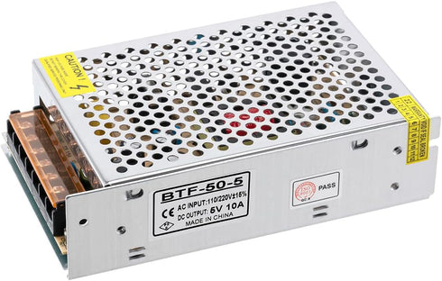 BTF-LIGHTING AC100-240V to DC5V10A Max50W Suit DC5V1A~DC5V10A Switching Power Supply Device Transformer Power Adapter Converter for LED Strip/Stri...