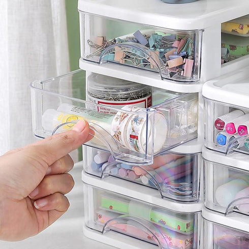 Desktop Drawer Organizer Office Supplies Organization and Storage Bin Unit, Plastic Desktop Drawer Storage Container for Stationery Art Craft Make...
