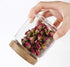 1PCS 450G/15oz Empty Clear Glass Canister Home Kitchen Food Storage Container Jars Pots With Airtight Wood Lids Food Organizer Vial Dispenser for ...