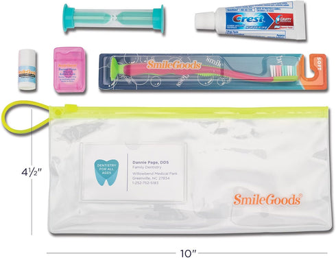 Practicon Child Deluxe Dental Care Kit, Travel Size Bundle w/Toothbrush, Crest Toothpaste, Floss, Lip Balm and Sand Timer, TSA Friendly Kids Oral ...
