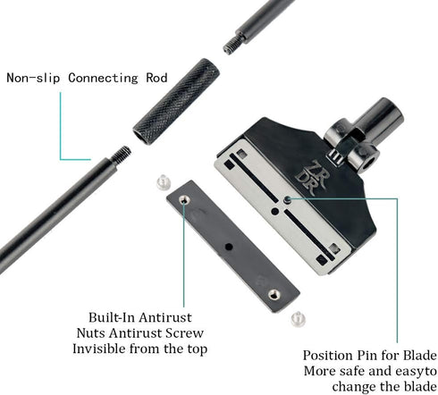 ZRDR Stainless Steel Algae Scraper Aquarium Cleaning Tool for Glass Aquariums, Including Algae Scraper, Sponge Pad, Fish Net, Cleaning Brush, Adju...