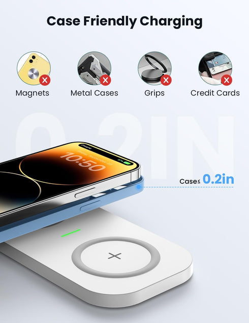 Dual Wireless Charger,JoyGeek Wireless Charging Pad for iPhone 14 Plus/14 Pro/14/13 Pro Max/Pro/Mini/12,Airpods 3/2,Wireless Phone Charger for Sam...
